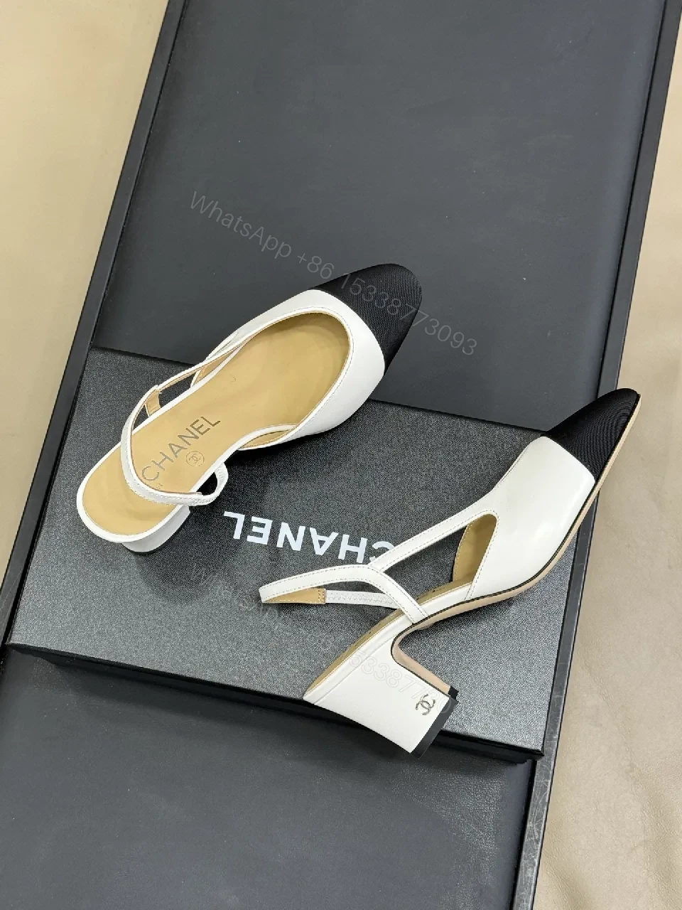 View 7 of Two‐Tone Slingback Pumps: Modern Comfort Elegance