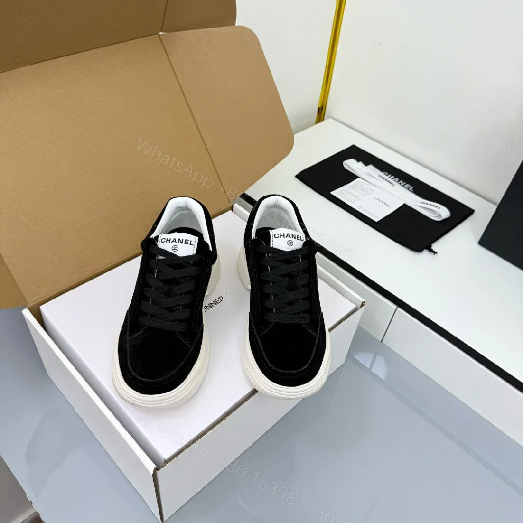 View 3 of Black Suede-White Chunky-Soled Sneaker: Modern Luxury Comfort