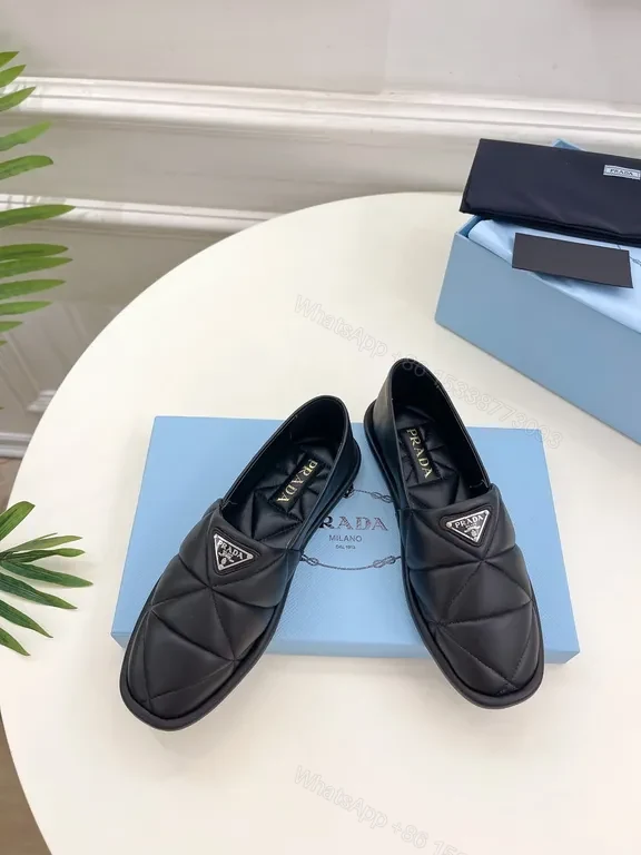 View 5 of Quilted Leather Slip-Ons with Prada Triangle - All-Day Comfort