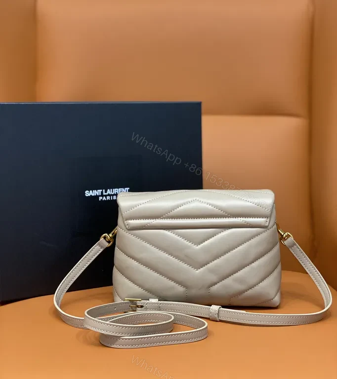 View 4 of Taupe Lambskin Chevron-Quilt Shoulder Bag: Discreet Luxury Carry