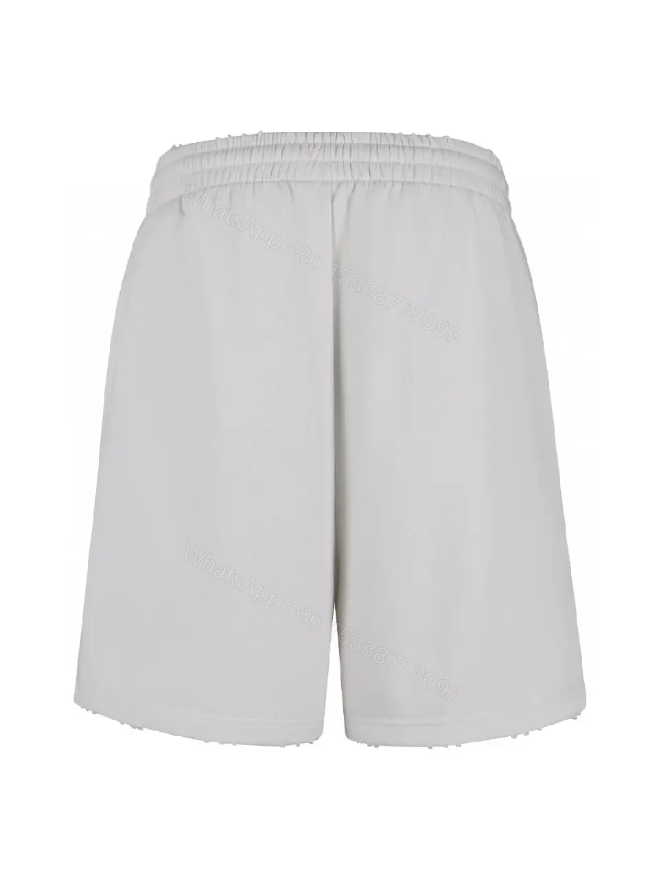 View 5 of White Cotton Shorts, Relaxed, Drawstring Waist, Balenciaga Logo Short