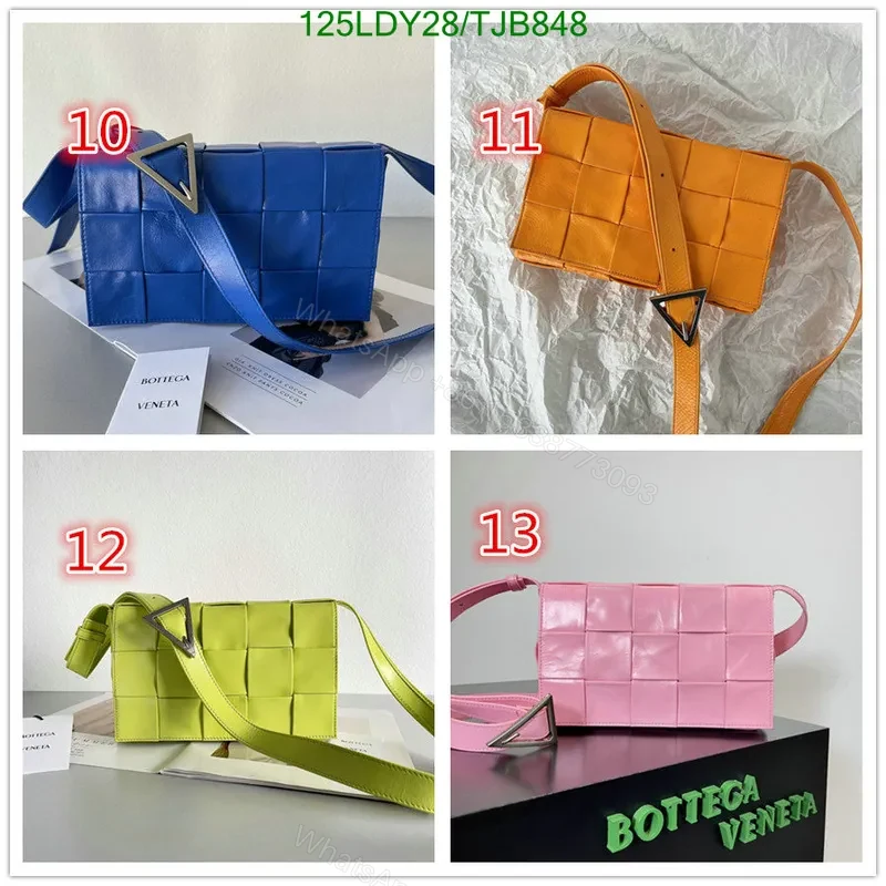 View 2 of Bottega Veneta Premium Nappa Leather Intrecciato Weave Bag with Magnetic Fastening BV9101