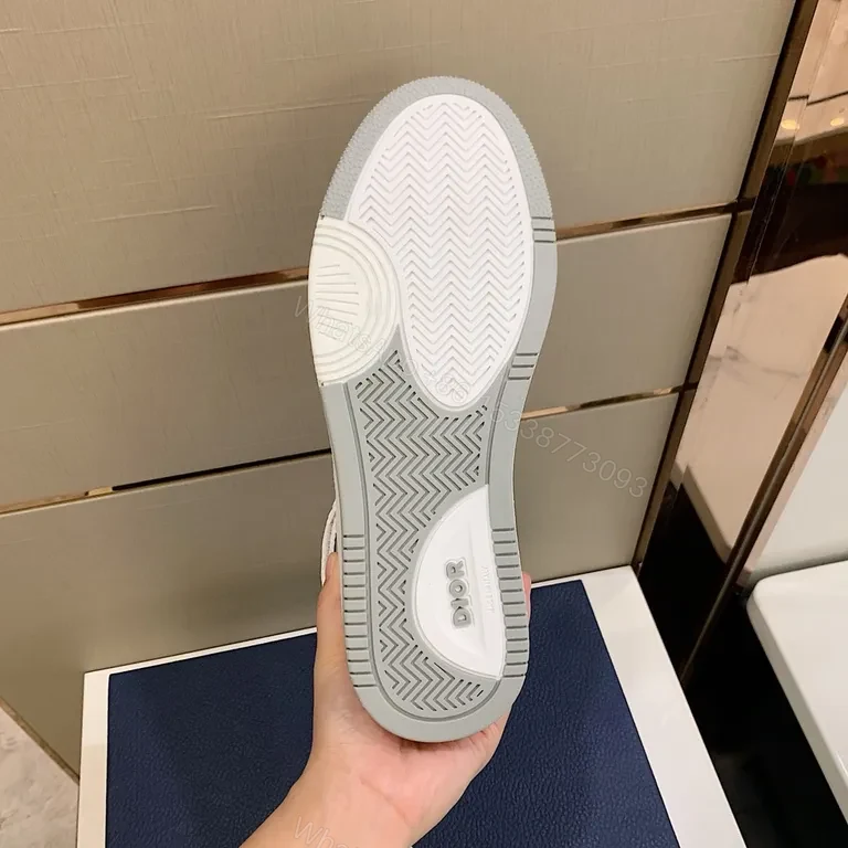 View 5 of White Dior-Infused High-Top Sneakers: Luxe Comfort