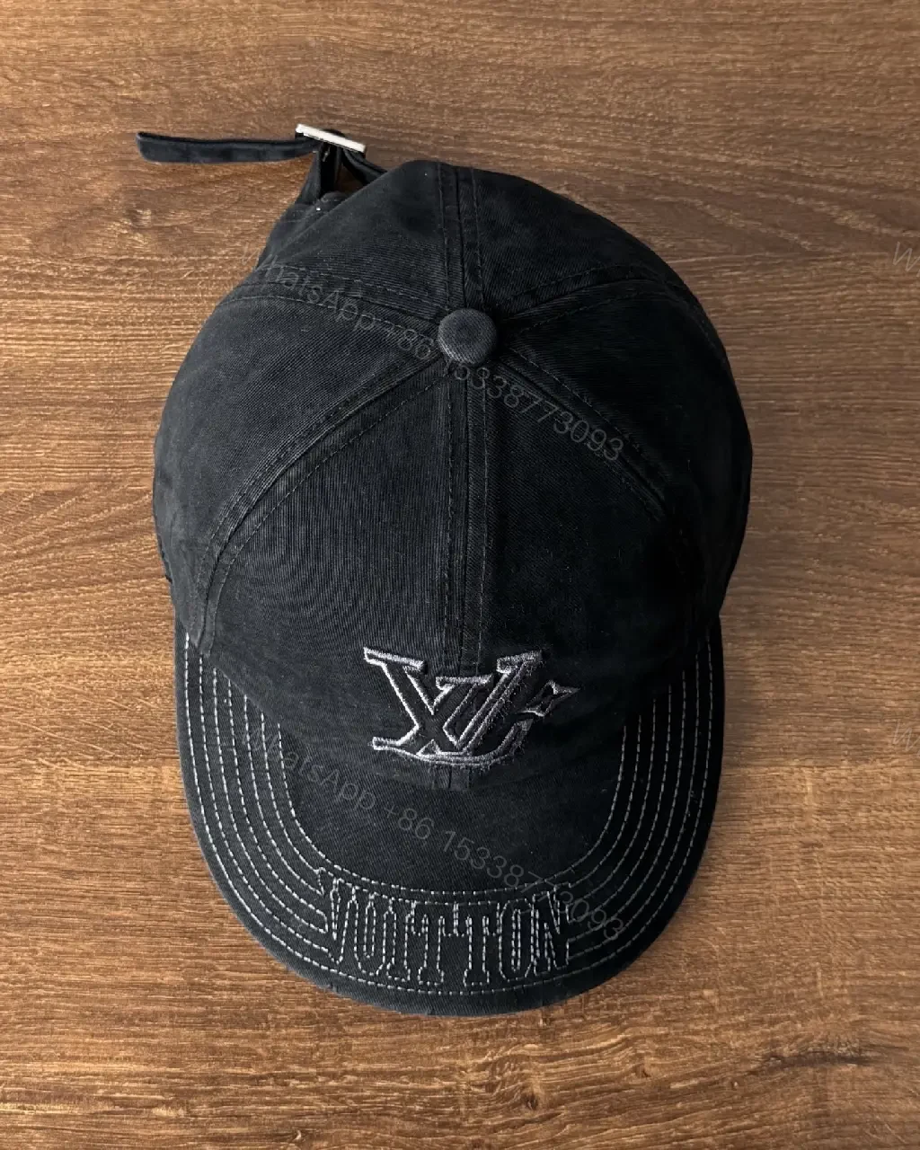 View 5 of Black Cotton Cap, Subtle Luxe, Designer-Inspired Cap