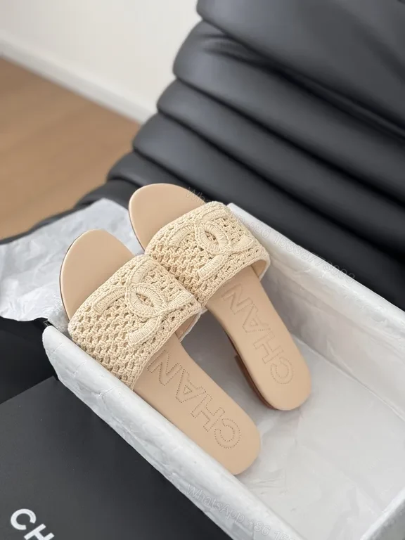 View 3 of Chanel-Style Knit Slides: Luxe Comfort & Couture Detailing