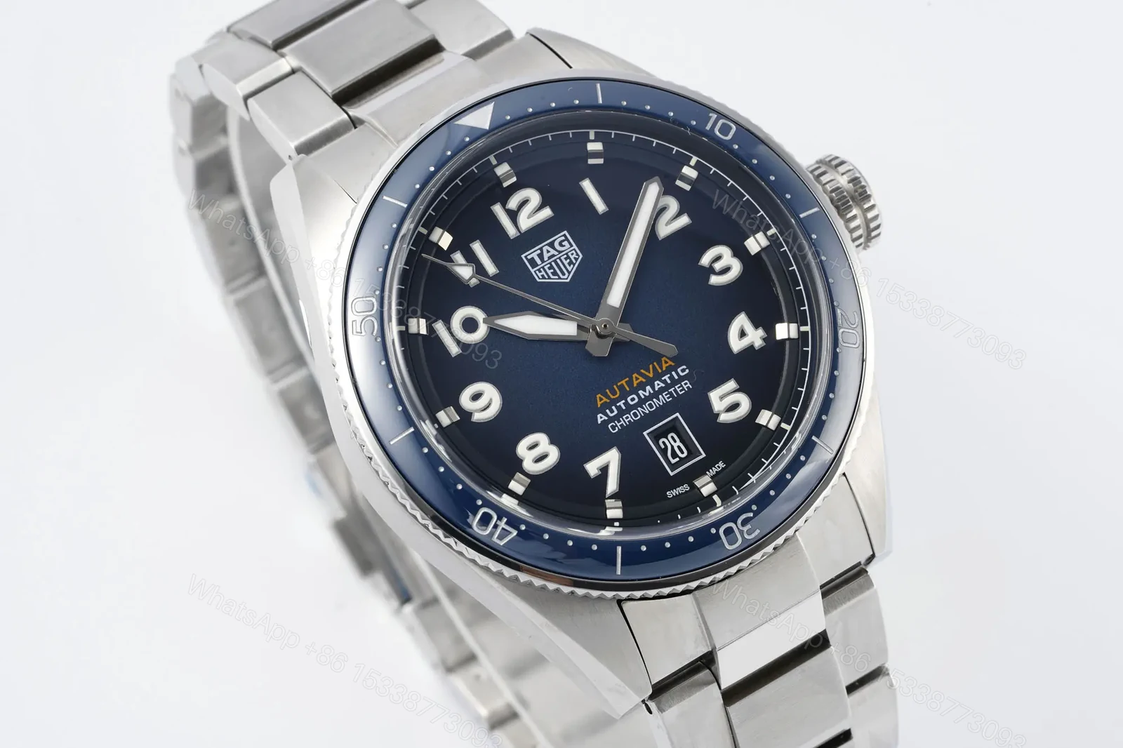 View 9 of XF Factory Tag Heuer Aquaracer Professional 300 Blue Dial Stainless Steel Automatic Watch