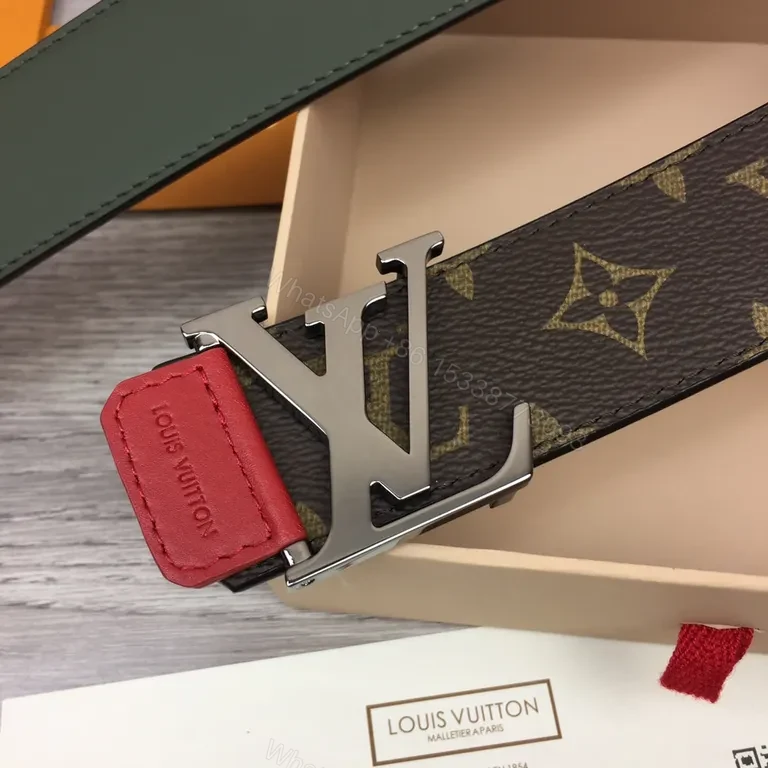 View 2 of Iconic Monogram Belt: LV Buckle, Red Keeper, Calf Trim
