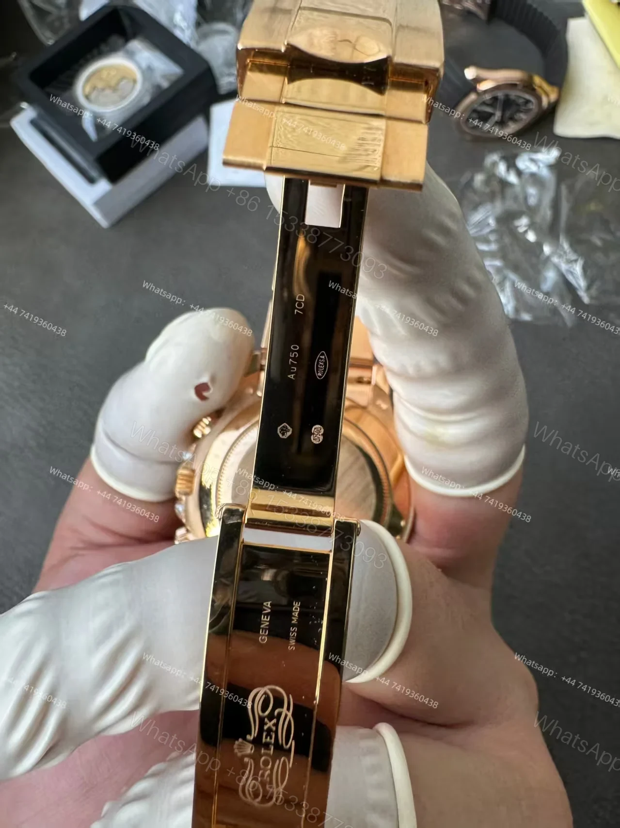 View 12 of Rolex Super Clone Daytona 126595TBR 1:1 Replica Watch – 18K Rose Gold Diamond Beze 4131 movement