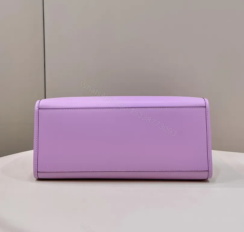 View 9 of Lavender Suede Tote â€” Fendi-Inspired Luxe, Structured Style