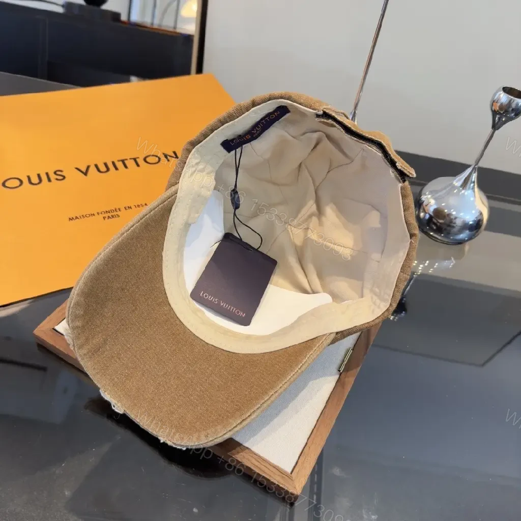 View 9 of Casual Luxe Cap: Distressed Tan Cotton with LV Logo