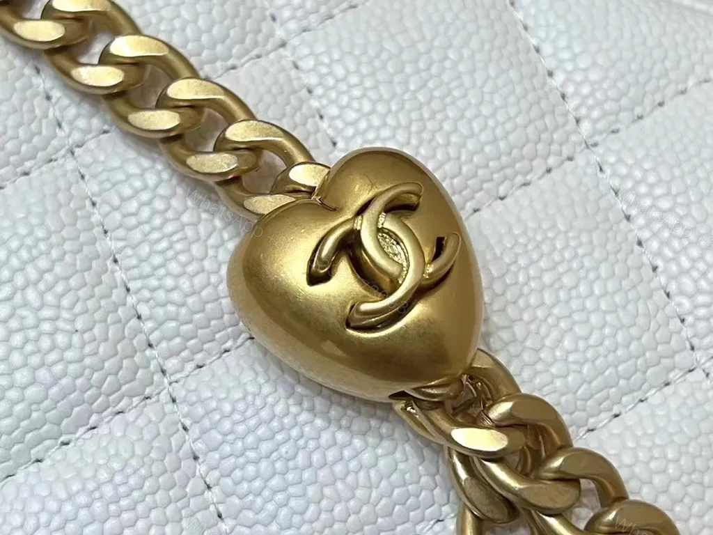 View 9 of Chic Quilted Mini Crossbody with Gold Chain - Ivory/Gold
