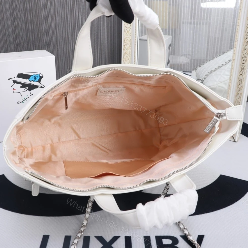 View 2 of Chanel Ultra Pocket Shopping Tote White 37Cm