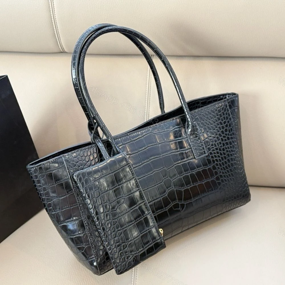 View 4 of Chanel Large Embossed Tote Bag Black With Gold CC And Pouch 35Cm