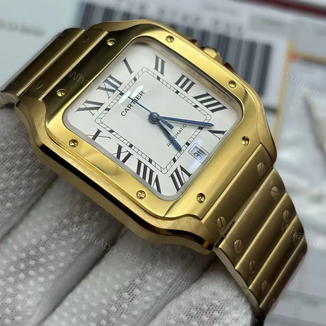 View 4 of Clone Replica Cartier Santos W2SA0009 Gold Watch