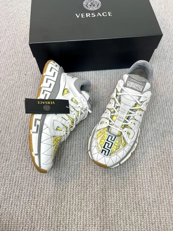View 4 of Bold Leather Versace-look Sneakers: Texture-Forward Comfort