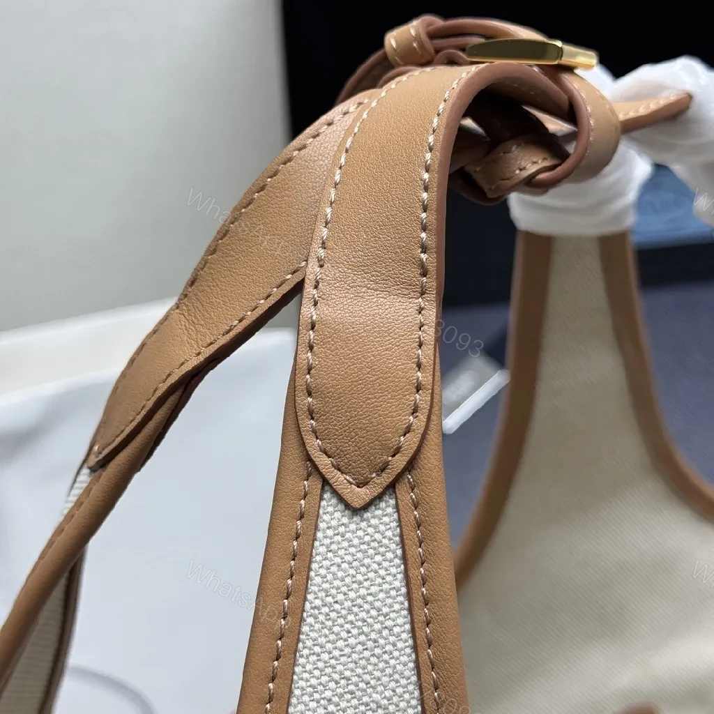 View 2 of Linen Tote with Leather Trim: Everyday Luxury Tote