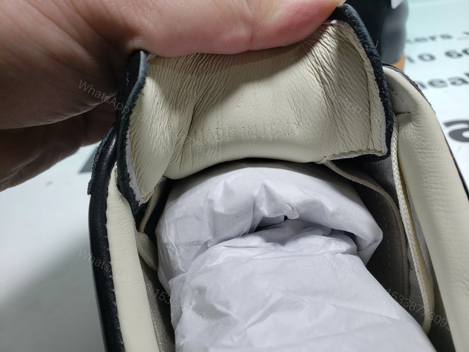 View 6 of Maison Margiela Replica low-top leather sneakers Black S57WS0236P1895