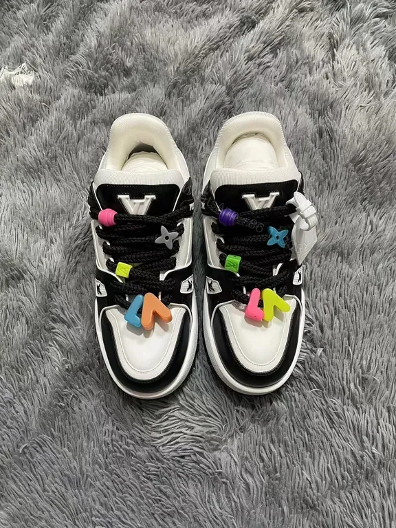 View 2 of Bold Contrast Luxe Sneaker: LV-Inspired Strap, All-Day Comfort