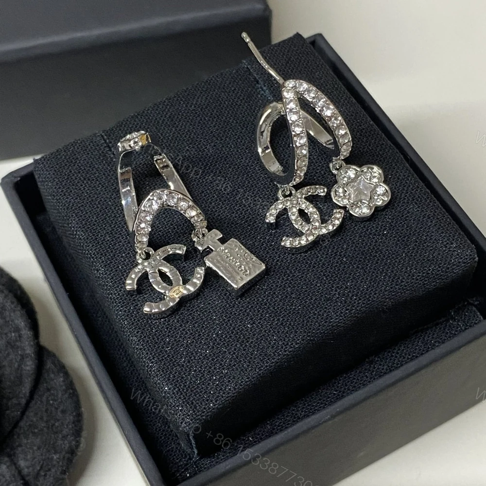 View 2 of CHANEL PENDANT EARRINGS METAL AND DIAMANTÉS IN SILVER ABF199 B19948 NAFVP