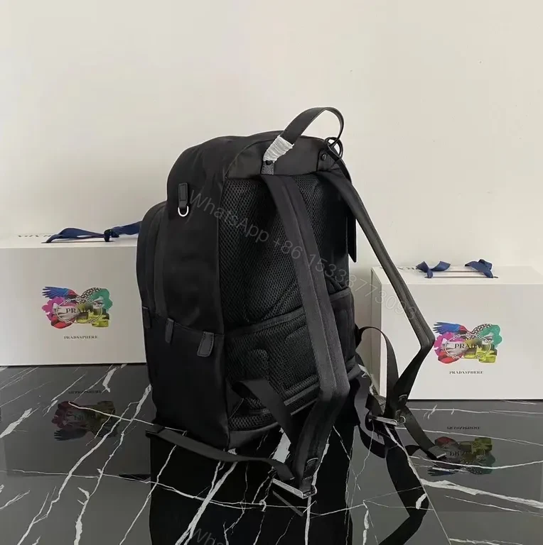 View 3 of Graphite Nylon Sleek Tote-Backpack: Subtle Prada-Inspired Luxury