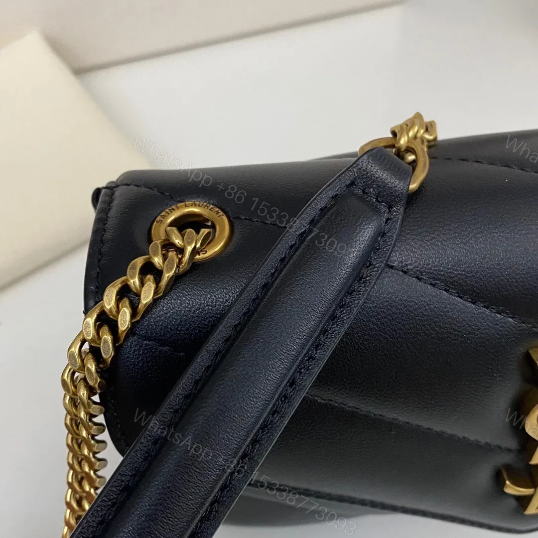 View 5 of YSL Loulou medium in Matelassé Lambskin Black