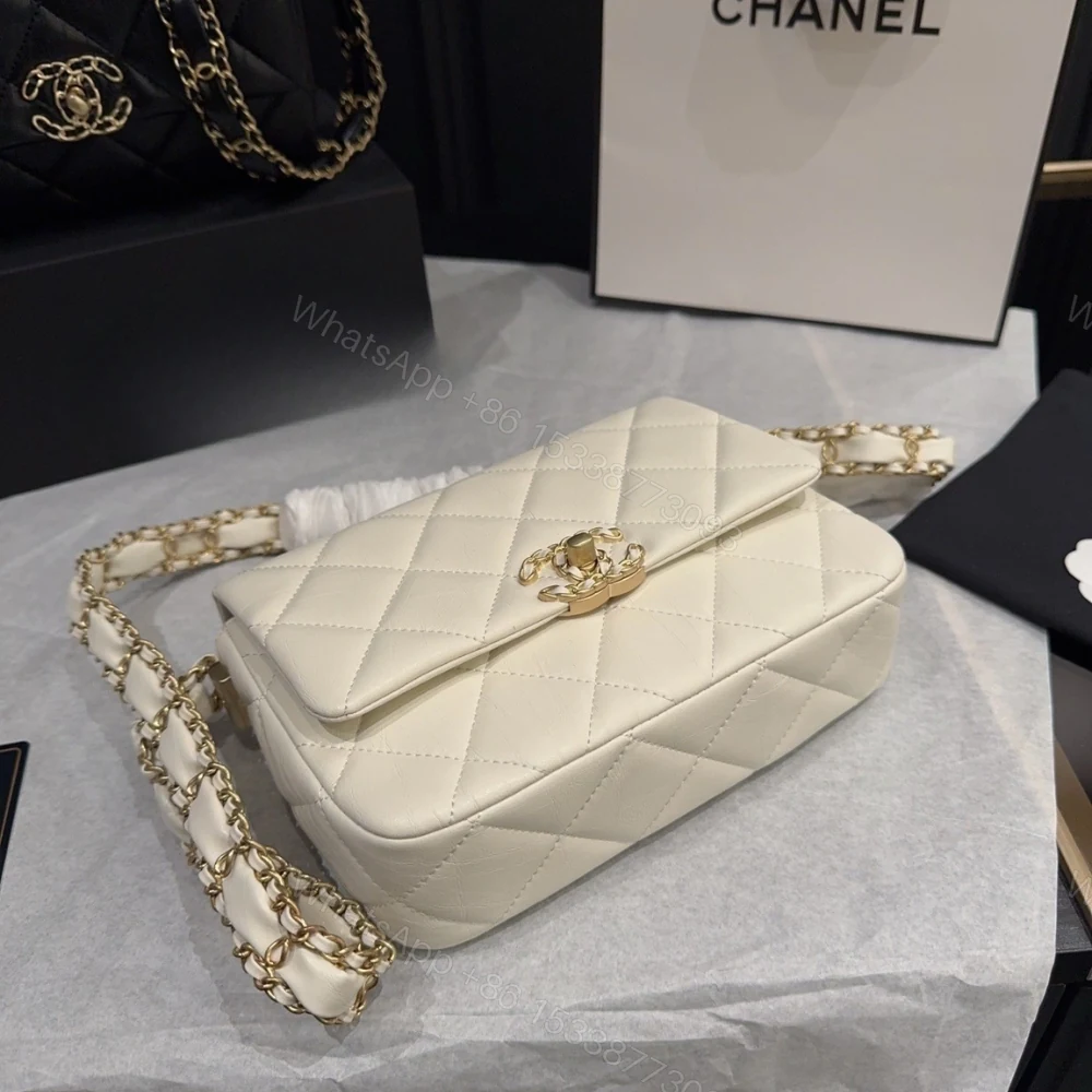 View 7 of Chanel Mini Flap Bag And Gold Hardware Light Beige 20Cm