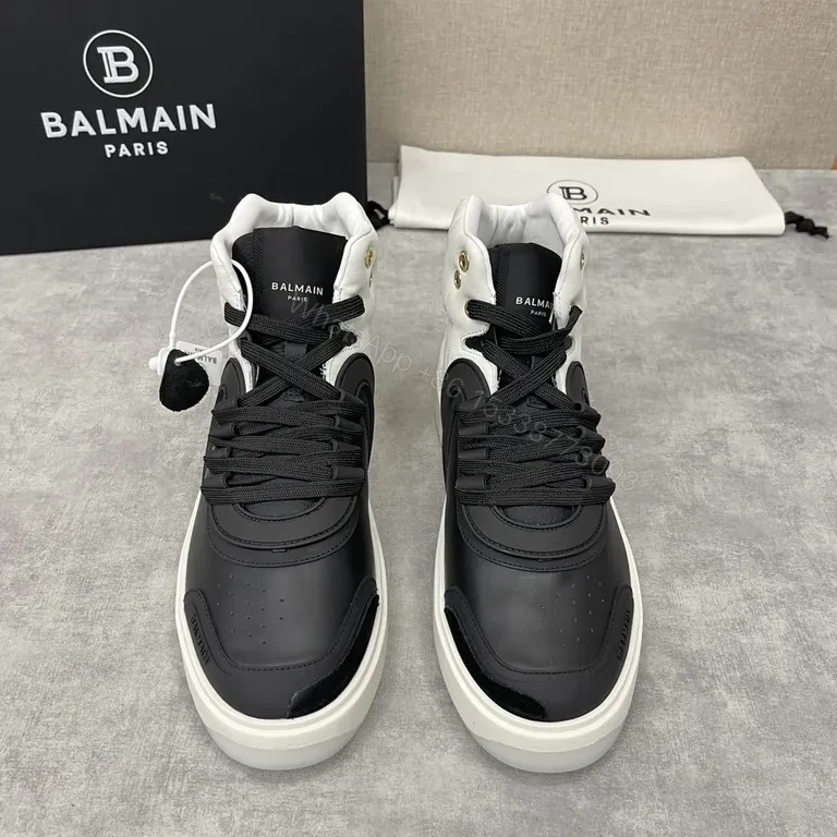View 9 of Monochrome Balmain High-Tops: Luxury Comfort Sneakers