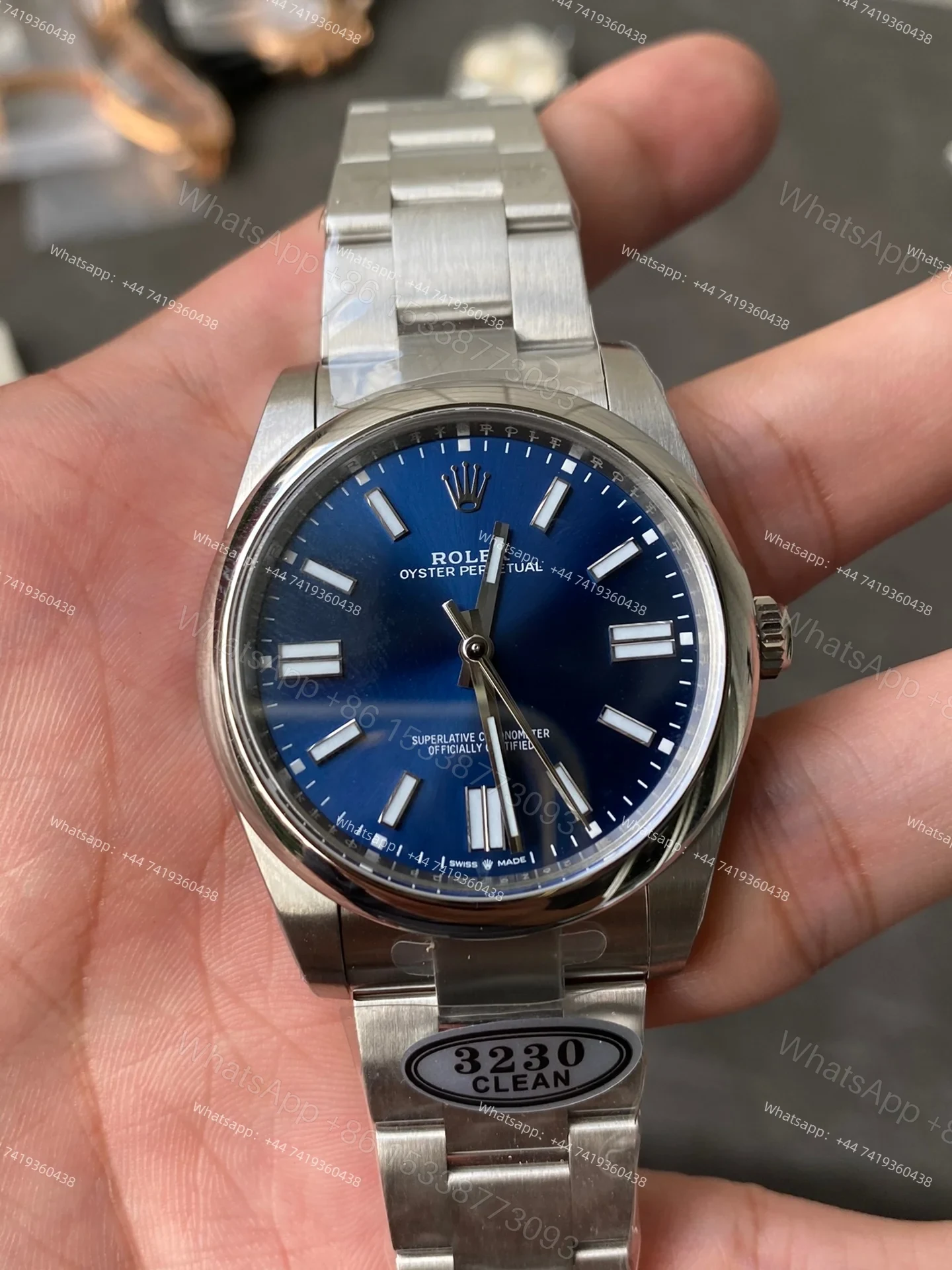 View 2 of Rolex Super Clone Oyster Perpetual M124300-0003 41mm Blue Dial 3230 Movement