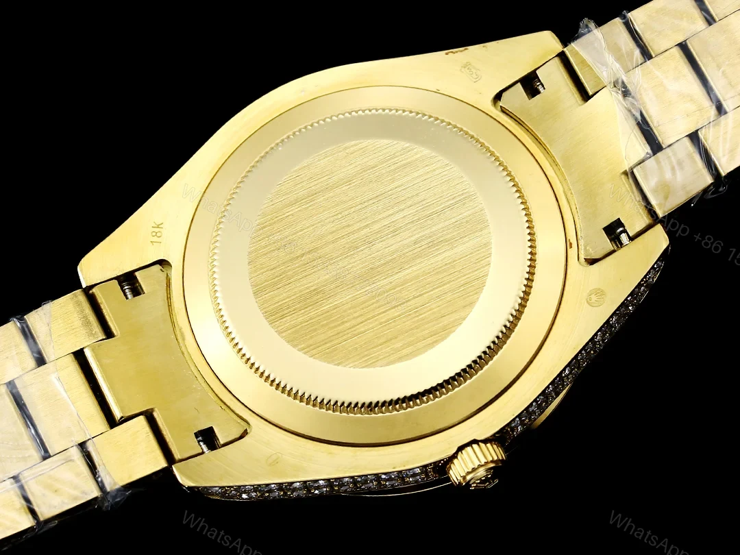 View 9 of Rolex Day-Date Gold Black Iced Replica 42MM RG-ROLEX-DD-GOLD-BLK-ICED-42