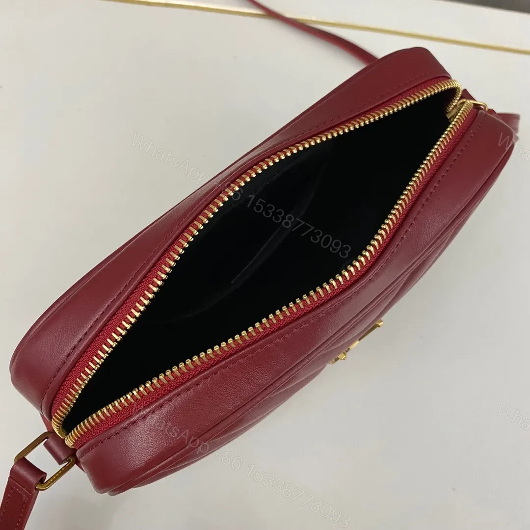 View 7 of Saint Laurent Lou Medium YSL Camera Bag with Pocket and Tassel in Quilted Leather
