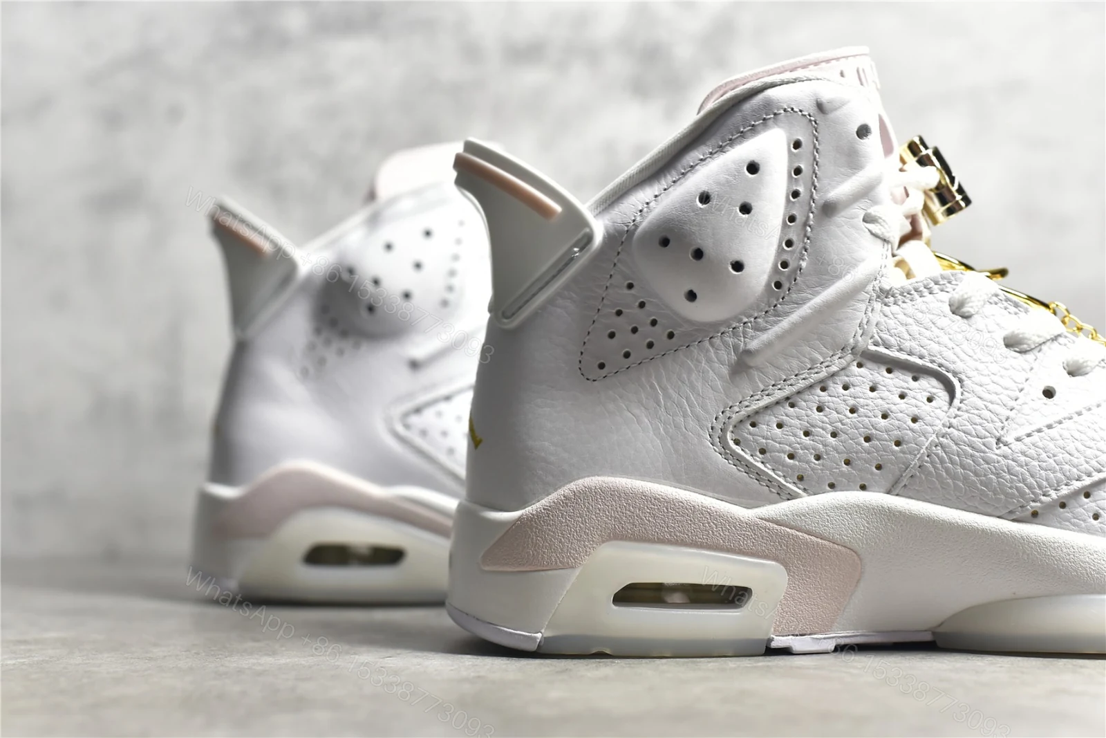 View 4 of Air Jordan 6 Gold Hoops Replica