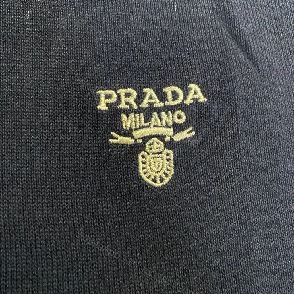 View 3 of Navy Knit Polo V-Neck Top with Crest Emblem, Short Sleeves