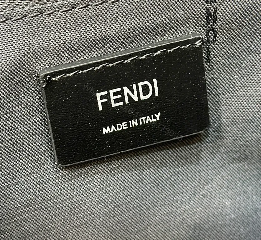 View 7 of Structured Luxury Backpack: Fendi Roma Iconography, Navy/Steel Gray