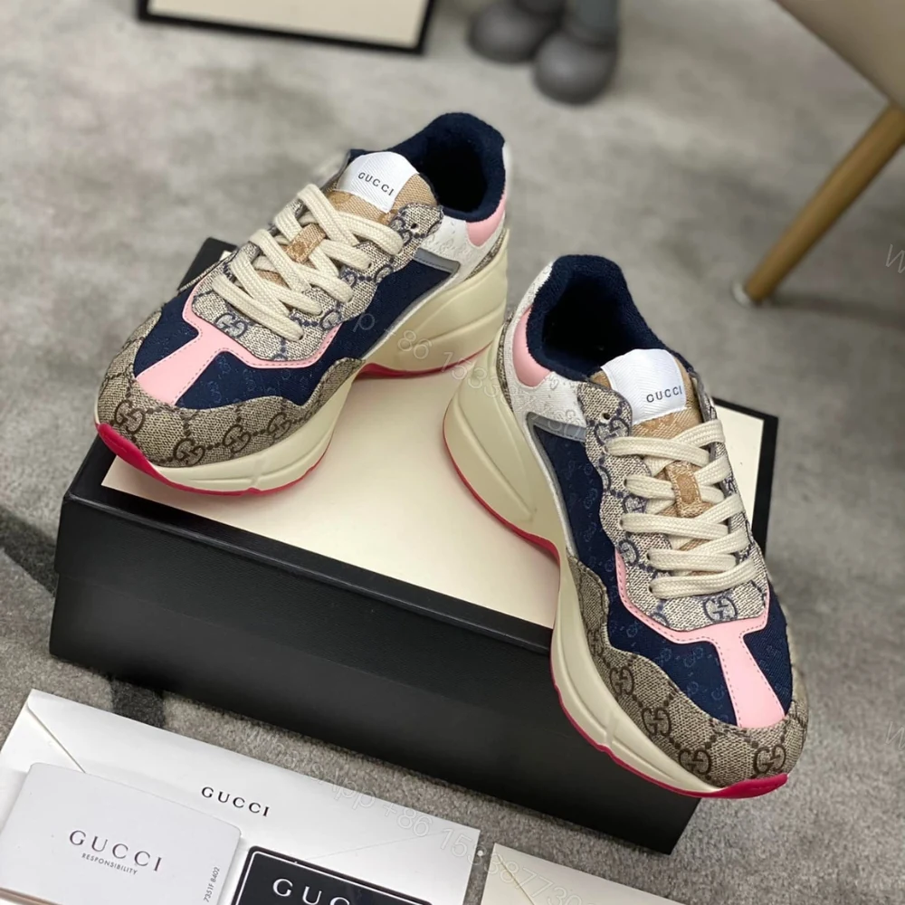 View 4 of Gucci WMNS GG Rhyton Beige White Pink 620185 99WF0 4371