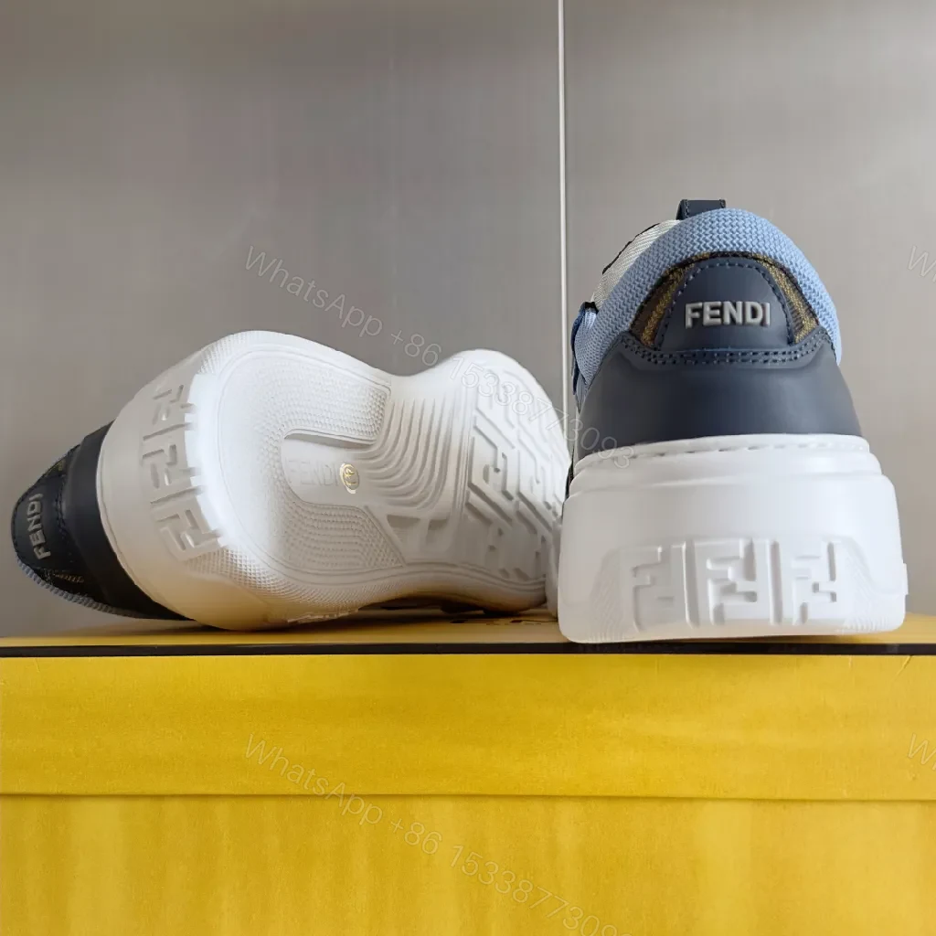 View 2 of Textured Denim-Blend Leather Street Sneakers, All-Day Comfort