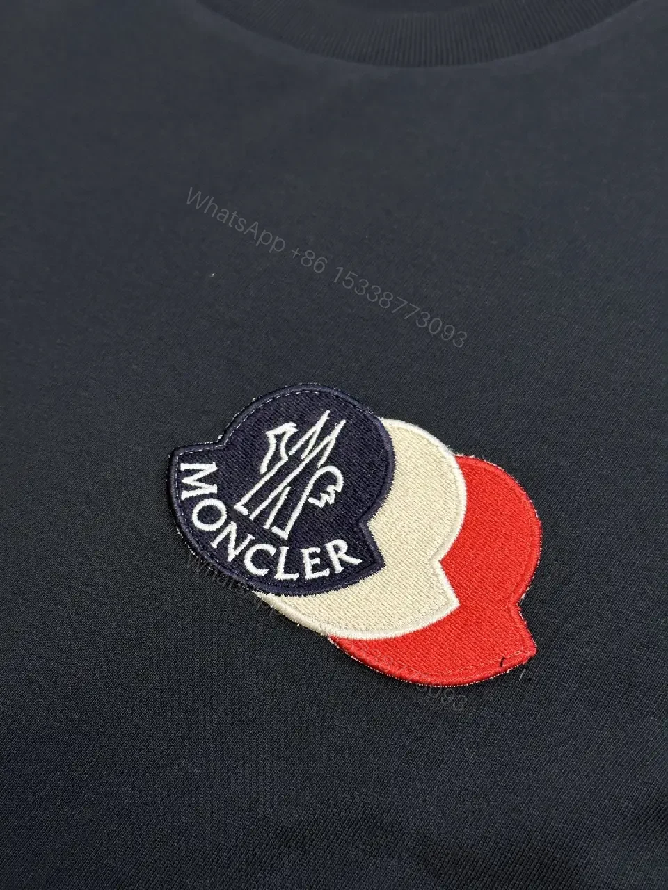 View 4 of Relaxed Luxury Patch Tee - Cotton Blend, Subtle Branding, Casual/Smart-casual