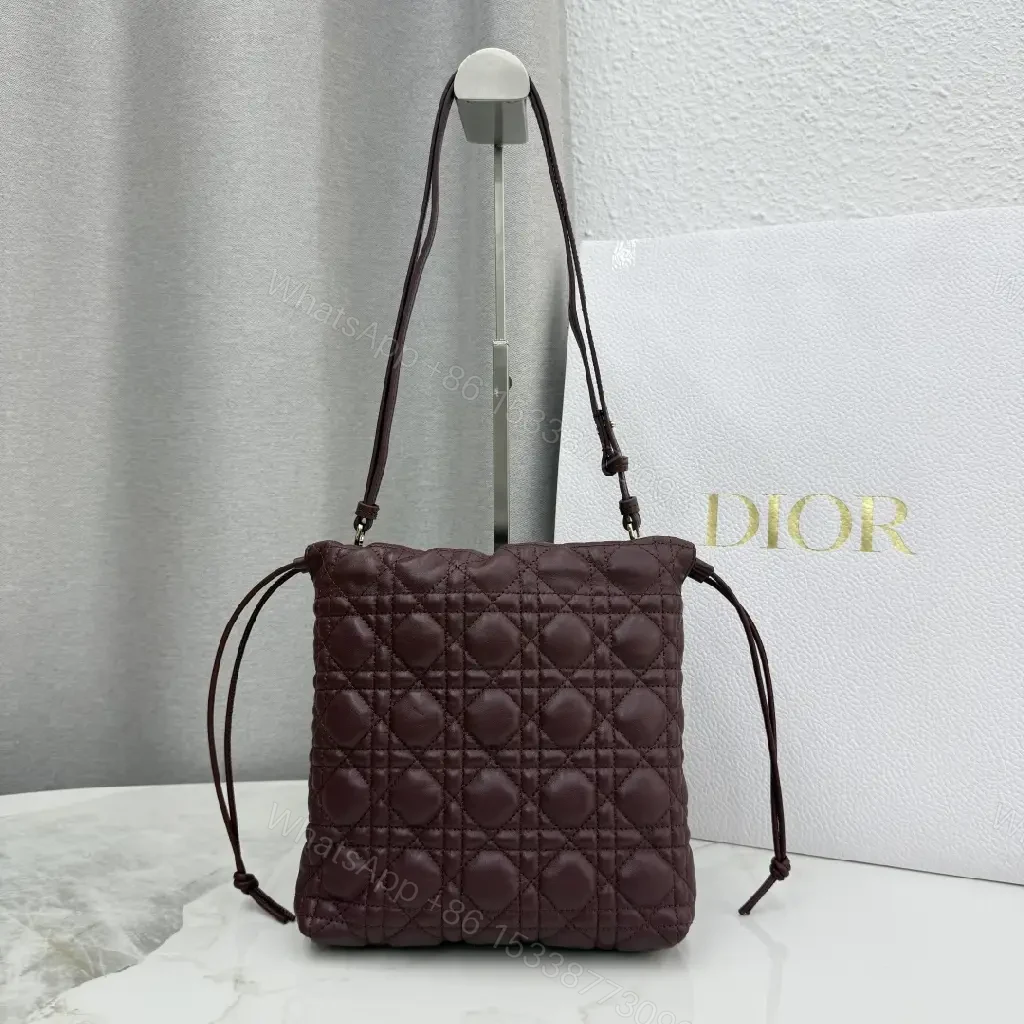 View 9 of Burgundy Quilted Drawstring Bag — Luxe Texture, Everyday Chic