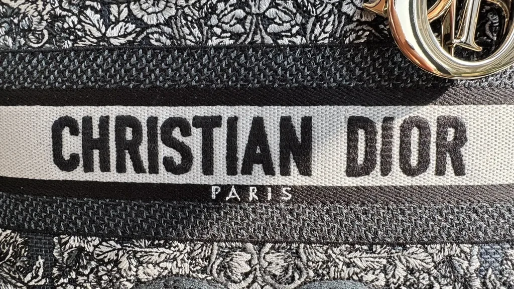 View 5 of Dior Compact Satchel: Textured Luxury with Bold Branding