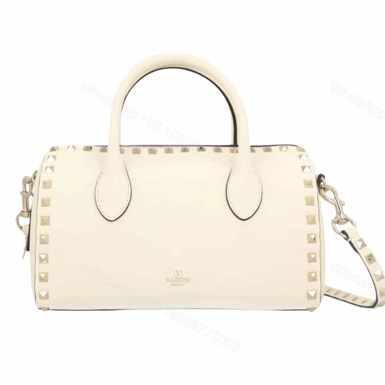 VALENTINO CARAVANI BOLSAS ROCKSTUD GRANATO WHITE 24CM — view 1