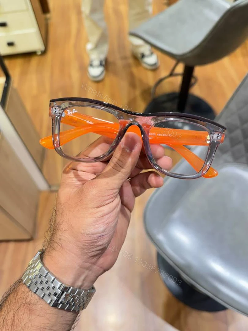 View 2 of First Copy Ray-Ban 0502 Grey Orange Plano Men’s Sunglasses