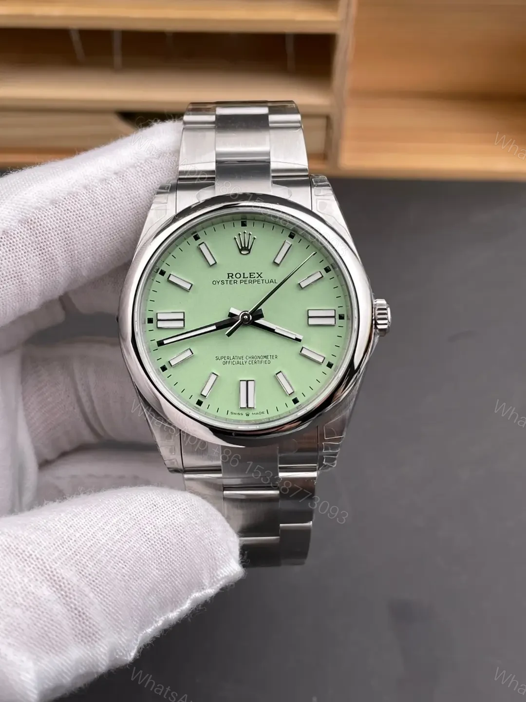 Rolex Oyster Perpetual 41 134300 Pistachio Dial Watch 134300-006 — view 1
