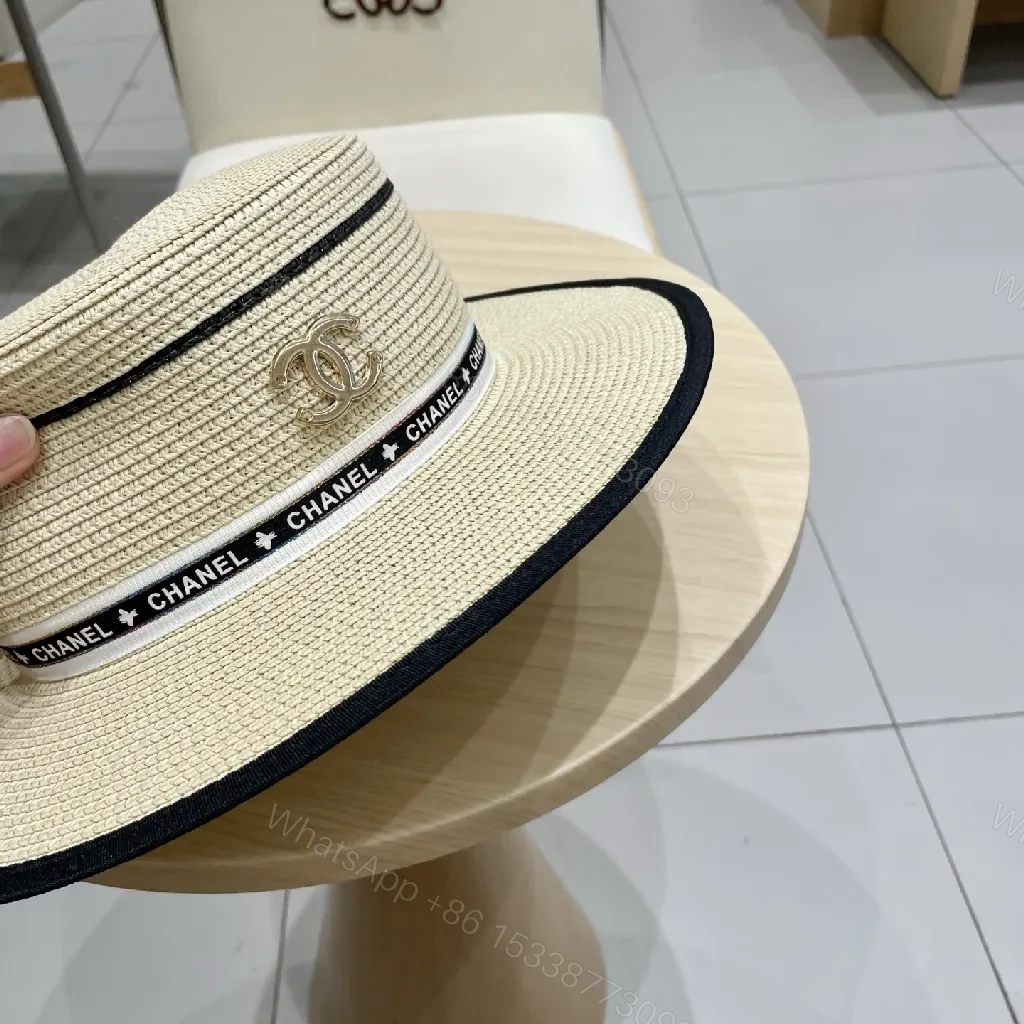 View 8 of Chic Straw Boater Hat with Luxe Band – Everyday Luxury