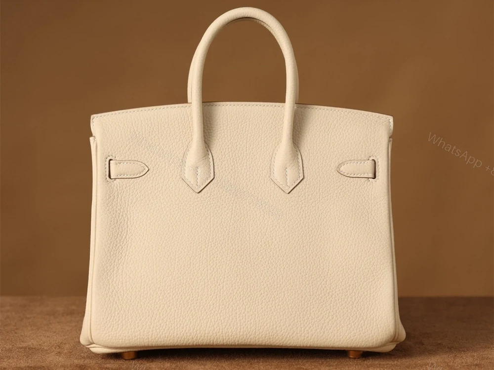View 4 of 高仿真皮HermesBirkin25柏金包正品級別奶昔金扣