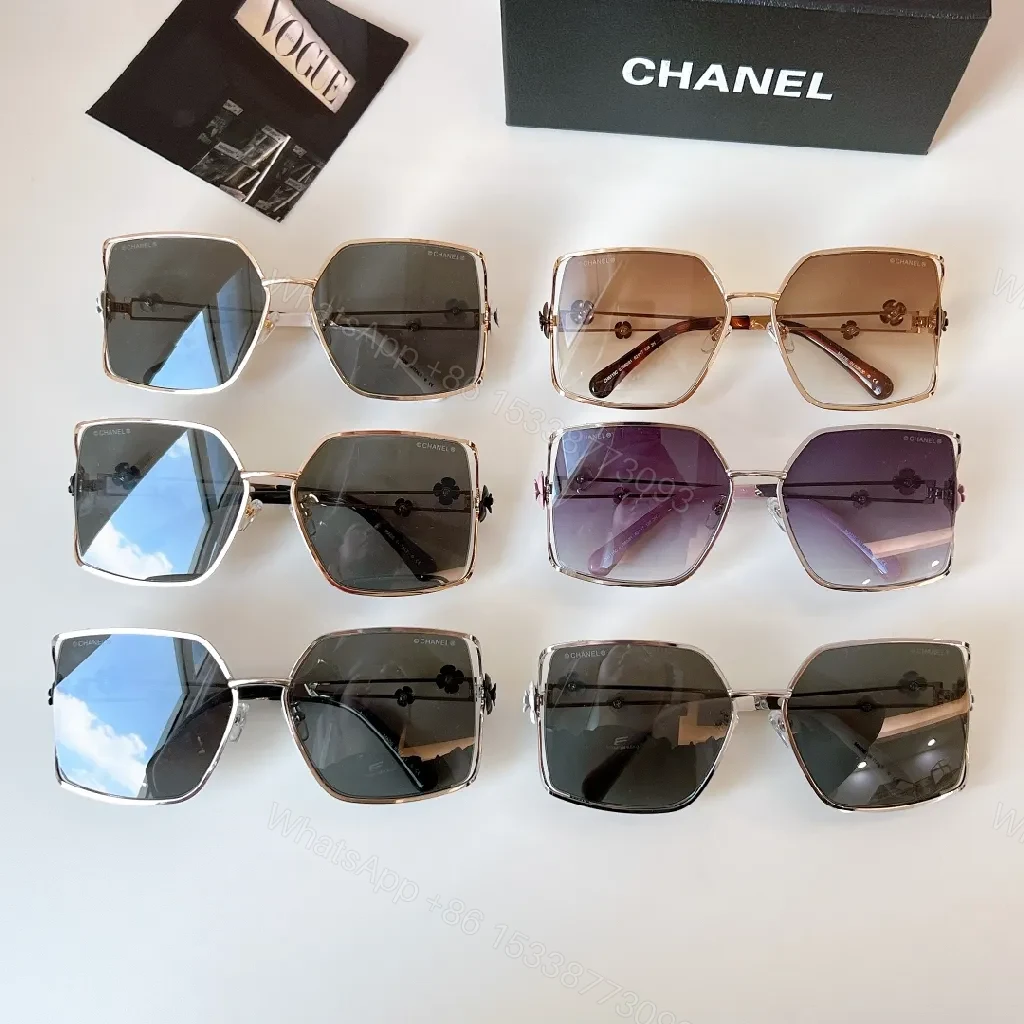 View 2 of Gradient Gold Floral Square Sunglasses – Luxurious Statement-Comfort Glasses