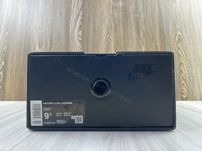 View 8 of Covert Black Leather Nike X Supreme Luxe Sneaker