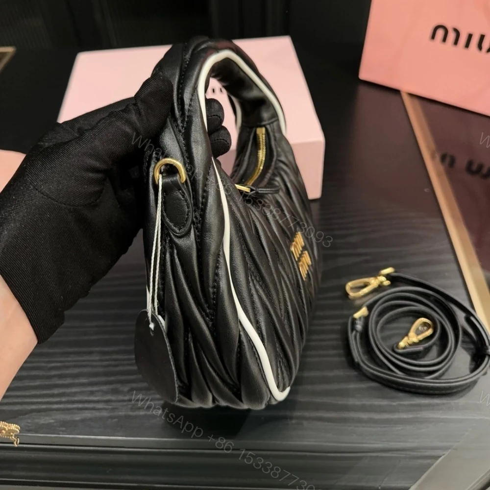 View 6 of MIUMIU WANDER MATELASSÉ BAG BLACK AND WHITE 20CM