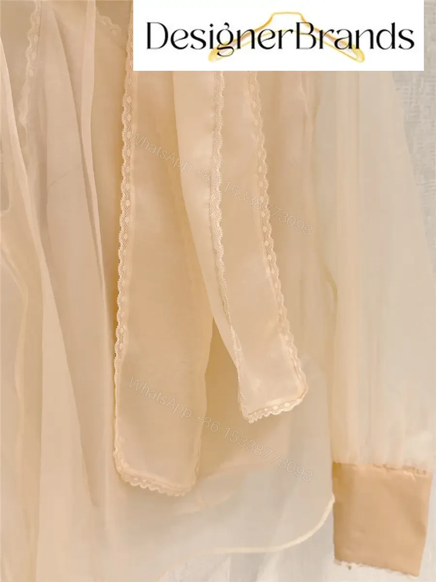 View 4 of Zimmermann Women Beige Silk Organza Top