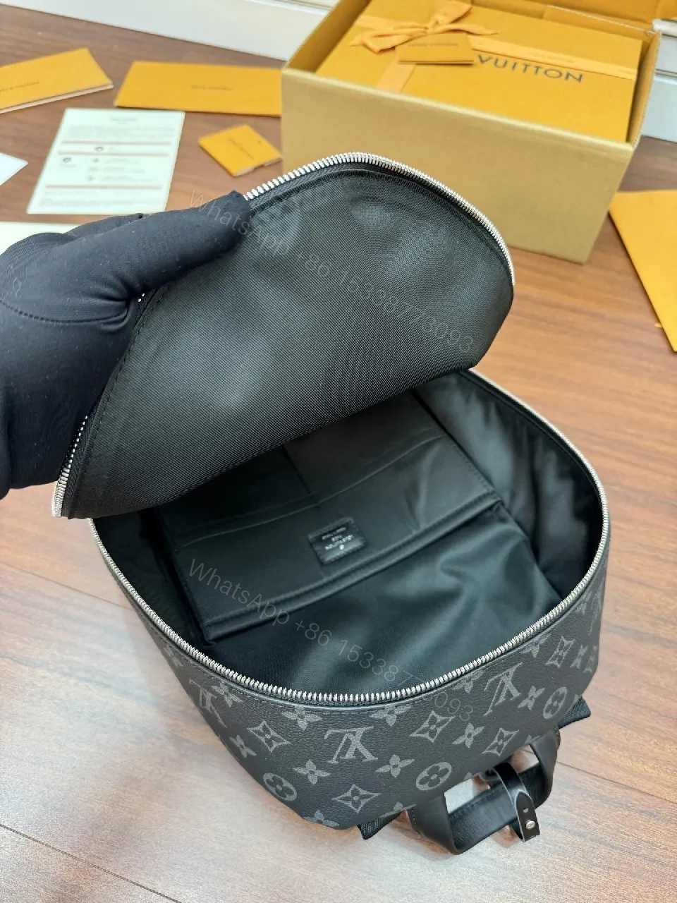 View 5 of Compact Monogram Backpack: Luxe Everyday Carry, Modern Silhouette