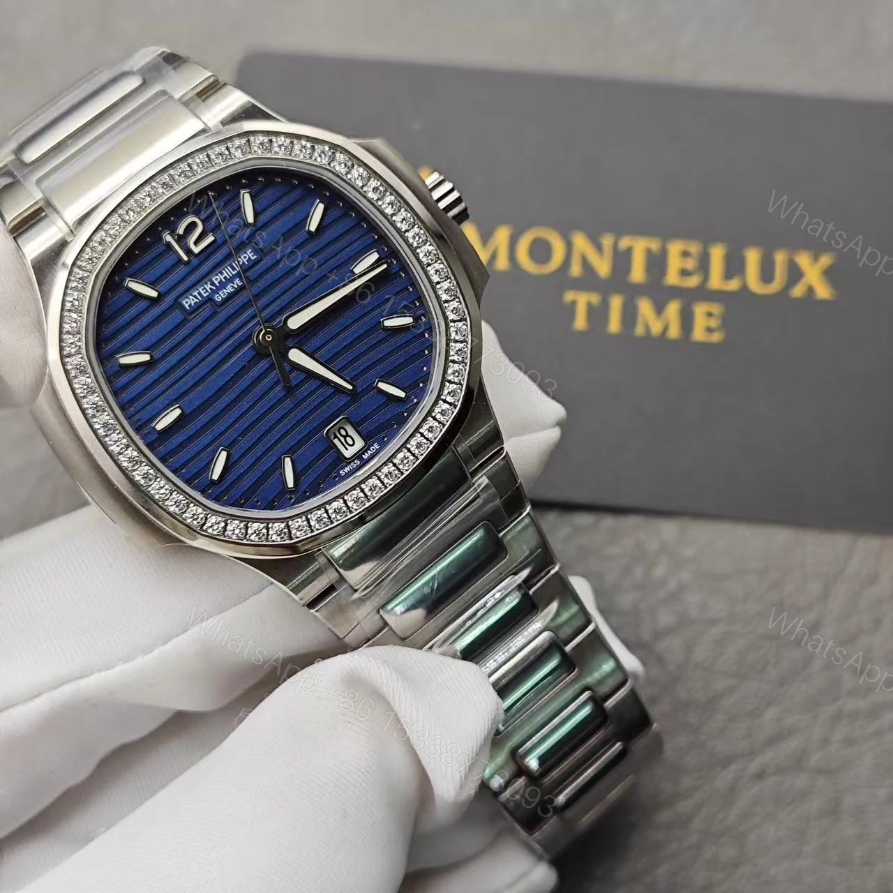 View 2 of Replica Patek Philippe Nautilus Diamond Bezel