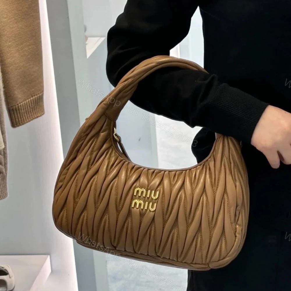 View 4 of MIUMIU WANDER MATELASSÉ NAPPA HOBO BAG CARAMEL 23CM 5BC125 AN88 F098L V OOY